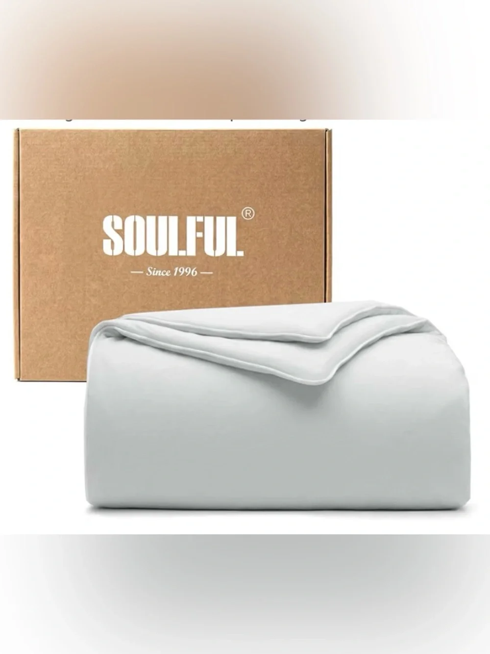 SOULFUL Cooling Comforter Queen Size, Cooling Blanket, LightGray, 90